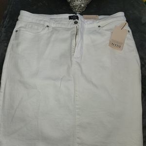 White denim stretch skirt size 14.